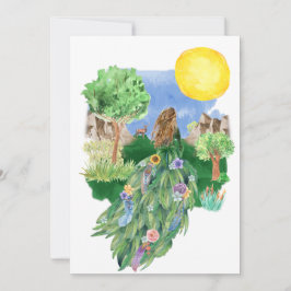 春女神フローラドレス自然グリーティング