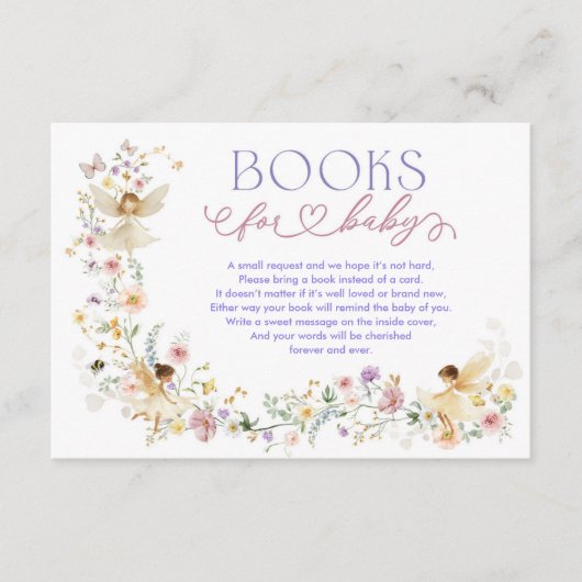 春妖精の山花牧草地の本のためのベビーガール エンクロージャーカード (正面)