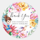 春妖精の誕生日パーティー好意ステッカー ラウンドシール (正面)