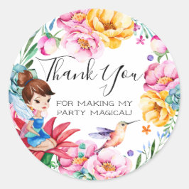 春妖精の誕生日パーティー好意ステッカー ラウンドシール