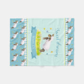 春子羊かわいいアクアをスキップ新生児 フリースブランケット (正面(横))