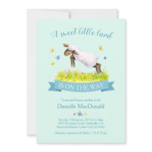 春子羊かわいいベビーシャワー招待状