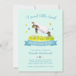春子羊かわいいベビーシャワー招待状 招待状