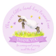 春子羊かわいい紫色の誕生日感謝していあなた