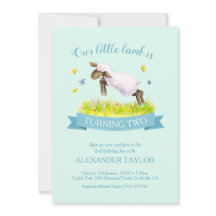 春子羊かわいい2nd誕生日招待状
