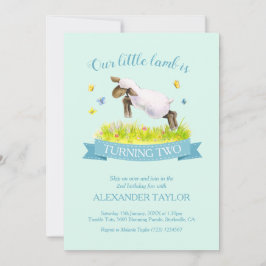 春子羊かわいい2nd誕生日招待状 招待状