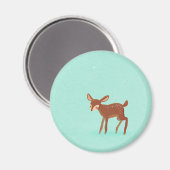 春子鹿ベビー鹿オンブルー マグネット (正面/裏面)