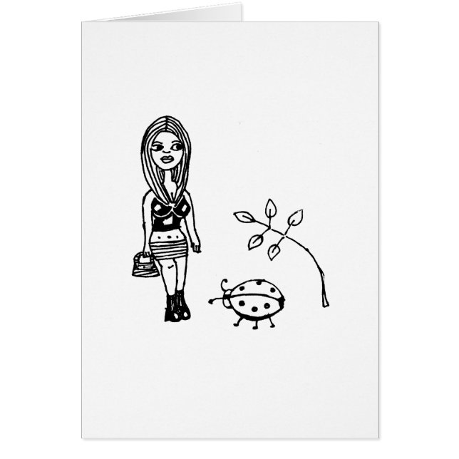 春季の少女とラディバグ・ドードル・アート (正面)