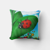 春季レディーバグ クッション (正面)