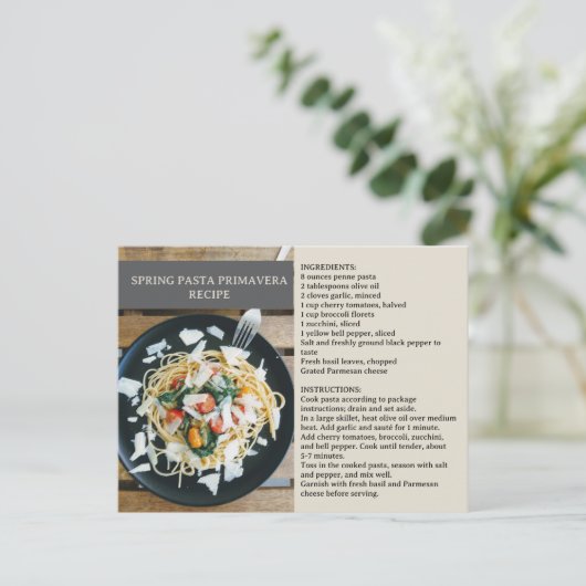 春季節レシピ不動産仲介業者又は実在財産 ポストカード (スタンド正面)