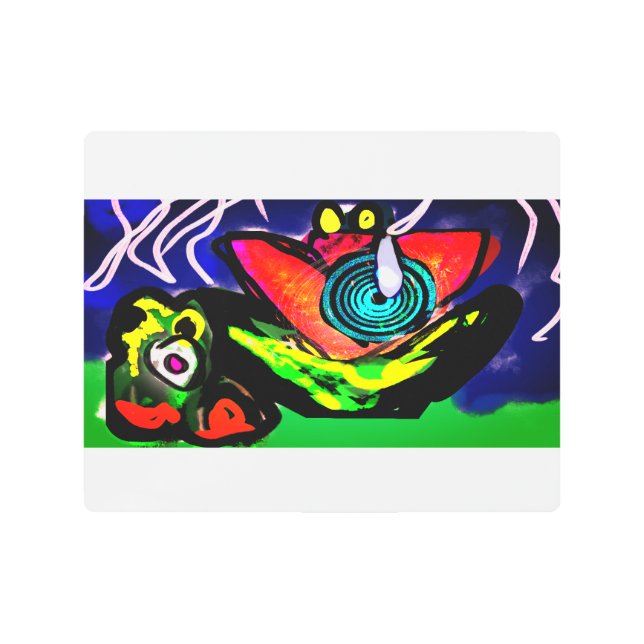 春季花蛙 メタルプリント (正面)