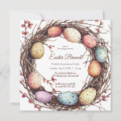 春季鮮やか卵ネストイースターブランチ 招待状 (正面)