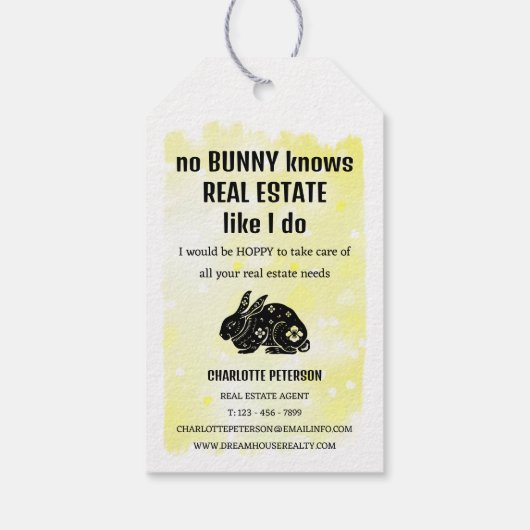 春実在イースターポップ・アートのエステート ギフトタグ (裏面)