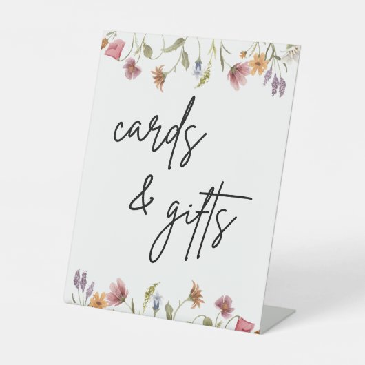 春山花カードとギフトテーブルの標識 台座サイン (正面)