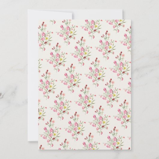 春山花デリケートかわいらし庭園の結婚式 招待状 (裏面)