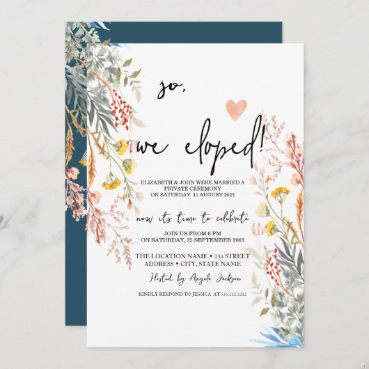 春山花牧草地干上げ落とし 招待状 (正面/裏面)