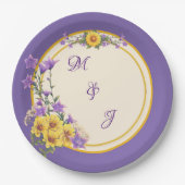 春庭園の結婚式クリーム ペーパープレート (正面)