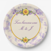 春庭園の結婚式クリーム ペーパープレート (正面)