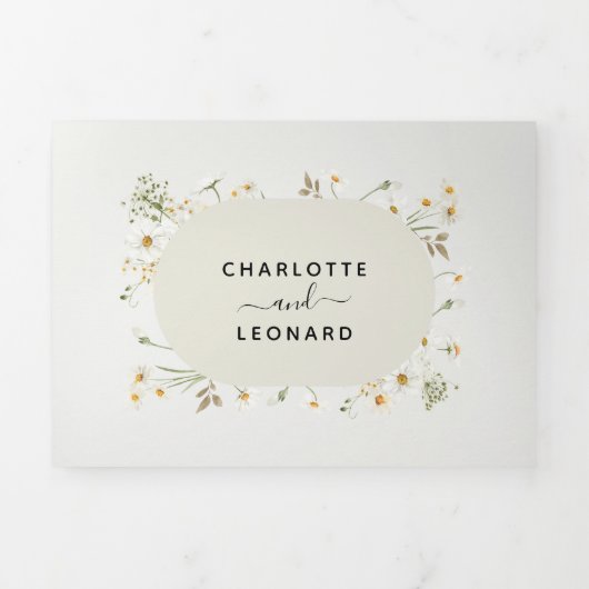 春庭園の結婚式写真3倍招待状 三つ折り招待状 (カバー)