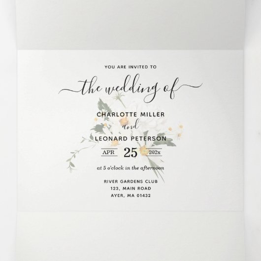 春庭園の結婚式写真3倍招待状 三つ折り招待状 (内部中)