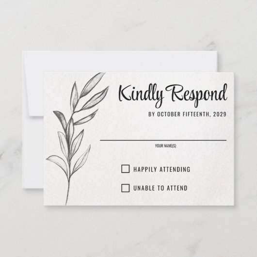 春庭園の結婚式 出欠カード (正面)