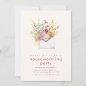 春引っ越し祝いパーティーパーティー招待状 招待状 (正面)