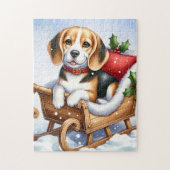 春待ち – ラブラドール子犬 – ブラックラボ ジグソーパズル (縦)