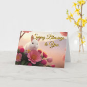 春恵み-春イースターグリーティングカード カード (黄色い花)