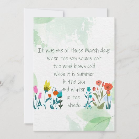 春感動的引用文詩篇チャールズディケンズ カード (正面)