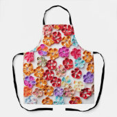 春手作り縫い布数々の花色 エプロン (正面)