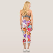 春手作り縫い布数々の花色 カプリレギンス (裏面)