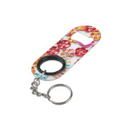 春手作り縫い布数々の花色 キーホルダー栓抜き (裏面アングル)