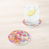 春手作り縫い布数々の花色 コースター (側面)