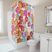 春手作り縫い布数々の花色 シャワーカーテン (インサイチュ)