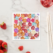 春手作り縫い布数々の花色 スタンダードカクテルナプキン (インサイチュ)
