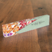 春手作り縫い布数々の花色 デスクネームプレート (側面)