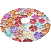 春手作り縫い布数々の花色 ブラッシュドポリエステルツリースカート (アングル)