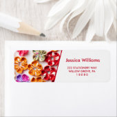 春手作り縫い布数々の花色 ラベル (インサイチュ)