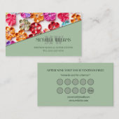 春手作り縫い布数々の花色 ロイヤリティカード (正面/裏面)