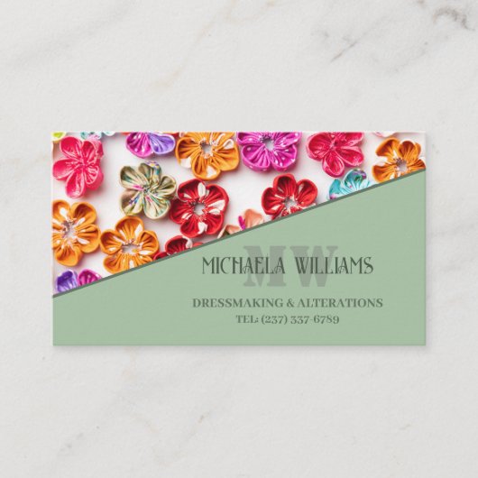 春手作り縫い布数々の花色 ロイヤリティカード (正面)