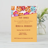 春手作り縫い布数々の花色 招待状 (スタンド正面)