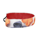 春手作り縫製織花オレンジブルー アスレチックヘッドバンド (左)