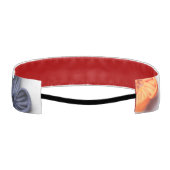 春手作り縫製織花オレンジブルー アスレチックヘッドバンド (裏面)