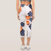 春手作り縫製織花オレンジブルー カプリレギンス (裏面)