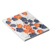 春手作り縫製織花オレンジブルー ノートパッド (アングル)