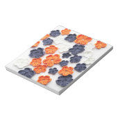 春手作り縫製織花オレンジブルー ノートパッド (回転)