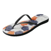 春手作り縫製織花オレンジブルー ビーチサンダル (アングル)