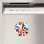 春手作り縫製織花オレンジブルー マグネット (インサイチュ (食洗機))