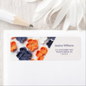 春手作り縫製織花オレンジブルー ラベル (インサイチュ)