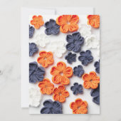 春手作り縫製織花オレンジブルー 招待状 (裏面)